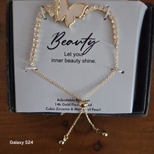 Gold Butterfly Bracelet by